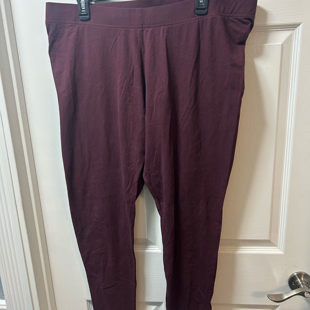 Burgundy Leggings NWOT 2x